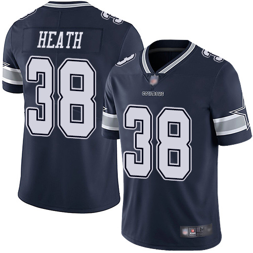Men Dallas Cowboys Limited Navy Blue Jeff Heath Home #38 Vapor Untouchable NFL Jersey